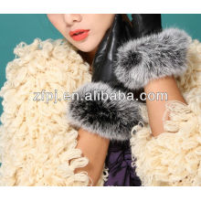 lady winter fancy rabbit fur short leather gloves factory